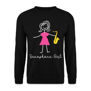 Saxophone Saxophone Girl - Unisex Pullover - Schwarz - Vorne - Alina (178cm) & Michal (187cm)