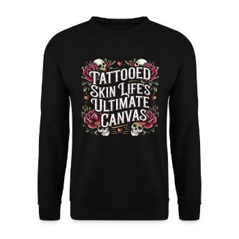 Tattoo Studio Tattoo Artist Tattoo Ideas - Unisex Sweatshirt - black - Front - Alina (178cm) & Michal (187cm)