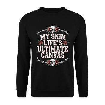 Tattoo Studio Tattoo Artist Tattoo Ideen - Unisex Pullover - Schwarz - Vorne - Alina (178cm) & Michal (187cm)