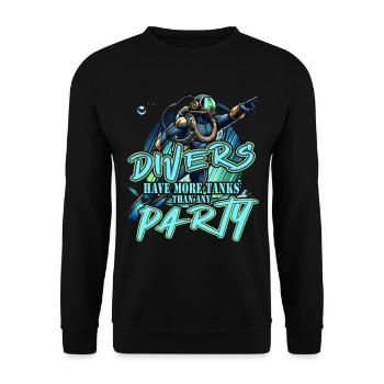 Les plongeurs ont plus de bouteilles que n’importe quel Taucher de fête - Sweat-shirt Unisexe - noir - Devant - Alina (178cm) & Michal (187cm)
