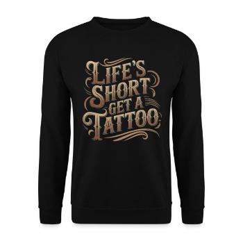 Tattoo Studio Tattoo Artist Tattoo Ideas - Unisex Sweatshirt - black - Front - Alina (178cm) & Michal (187cm)