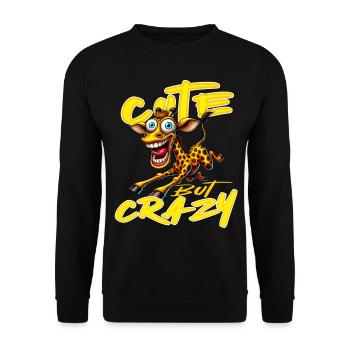Mignon mais fou girafe style bande dessinée motif drôle - Sweat-shirt Unisexe - noir - Devant - Alina (178cm) & Michal (187cm)
