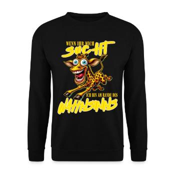 Girafe folle à la limite de la folie style bande dessinée - Sweat-shirt Unisexe - noir - Devant - Alina (178cm) & Michal (187cm)