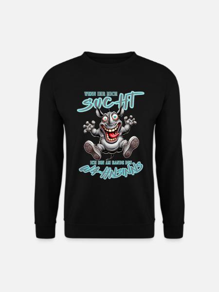Crazy Rhino on the Edge of Madness Comic Style - Unisex Sweatshirt - black
