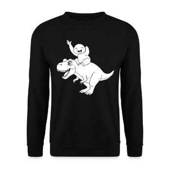 Drôle Dinosaure Mignon Paresseux Dino - Sweat-shirt Unisexe - noir - Devant - Alina (178cm) & Michal (187cm)