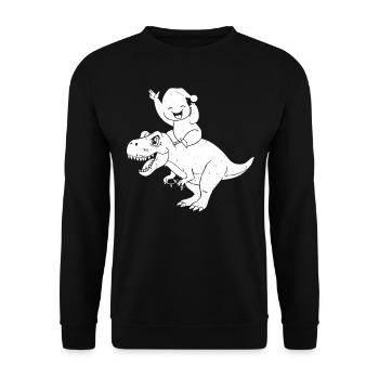 Noël Drôle Dinosaure Mignon Paresseux Dino - Sweat-shirt Unisexe - noir - Devant - Alina (178cm) & Michal (187cm)