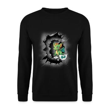 Baby Dragon Eggshell Child Kids Birth Egg - Unisex Sweatshirt - black - Front - Alina (178cm) & Michal (187cm)