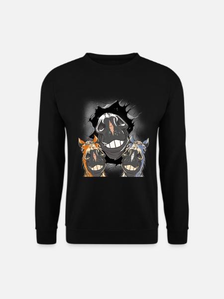 Pferd Pferde Pferdekopf - Unisex Pullover - Schwarz