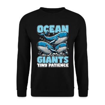 Whale Watching Ocean Giants Tiny Marine Animal - Unisex Pullover - Schwarz - Vorne - Alina (178cm) & Michal (187cm)