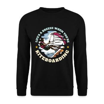 Kiteboarding Life's A Breeze When Water Sports - Unisex Sweatshirt - black - Front - Alina (178cm) & Michal (187cm)