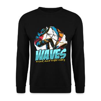 Kiteboard, vagues, vent et sports d’eau sauvage - Sweat-shirt Unisexe - noir - Devant - Alina (178cm) & Michal (187cm)