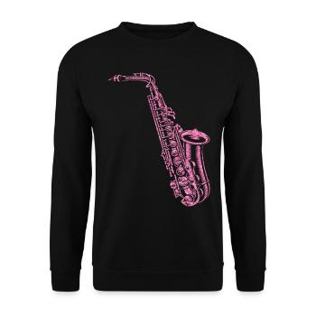 Saxophone Diamonds - Unisex Pullover - Schwarz - Vorne - Alina (178cm) & Michal (187cm)