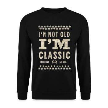 Je ne suis pas vieux je suis classique 1966 idée cadeau - Sweat-shirt Unisexe - noir - Devant - Alina (178cm) & Michal (187cm)