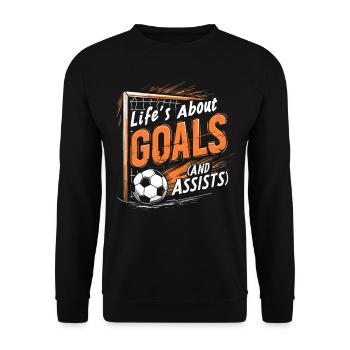 football, joueur de football, joueur de football garçon - Sweat-shirt Unisexe - noir - Devant - Alina (178cm) & Michal (187cm)