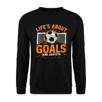 football, joueur de football, joueur de football garçon - Sweat-shirt Unisexe - noir - Devant - Alina (178cm) & Michal (187cm)
