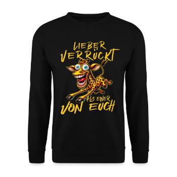 Girafe folle Mieux fou que l’un d’entre nous - Sweat-shirt Unisexe - noir - Devant - Alina (178cm) & Michal (187cm)