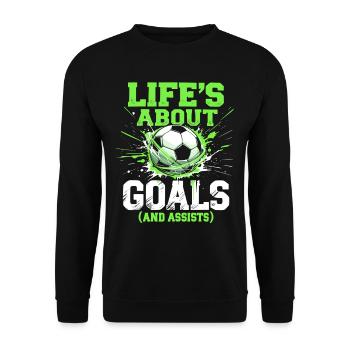 football, joueur de football, joueur de football garçon - Sweat-shirt Unisexe - noir - Devant - Alina (178cm) & Michal (187cm)