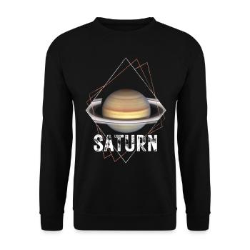 Saturne, planète, système solaire - Sweat-shirt Unisexe - noir - Devant - Alina (178cm) & Michal (187cm)
