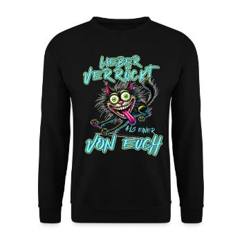 Chat fou Mieux fou que l’un d’entre vous - Sweat-shirt Unisexe - noir - Devant - Alina (178cm) & Michal (187cm)