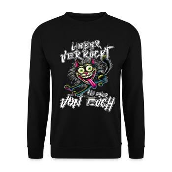 Chat fou Mieux fou que l’un d’entre vous - Sweat-shirt Unisexe - noir - Devant - Alina (178cm) & Michal (187cm)