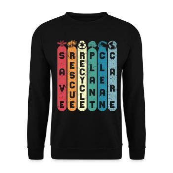 Nature Environment Recycling Earth Day Environmentalists - Unisex Sweatshirt - black - Front - Alina (178cm) & Michal (187cm)