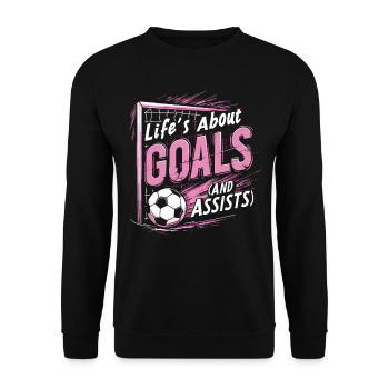 football, joueur de football, joueur de football fille - Sweat-shirt Unisexe - noir - Devant - Alina (178cm) & Michal (187cm)