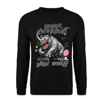 Hippopotame fou Mieux vaut fou qu’un de - Sweat-shirt Unisexe - noir - Devant - Alina (178cm) & Michal (187cm)