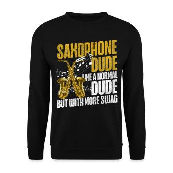 Saxophone Saxophone Dude Like A - Unisex Pullover - Schwarz - Vorne - Alina (178cm) & Michal (187cm)
