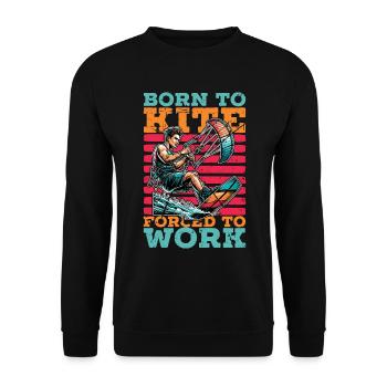 Kiteboarding Born To Kite Forced To Work Kitesurf - Unisex Sweatshirt - black - Front - Alina (178cm) & Michal (187cm)