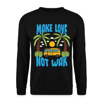 Faites l’amour pas la guerre Flower Power Hippie - Sweat-shirt Unisexe - noir - Devant - Alina (178cm) & Michal (187cm)