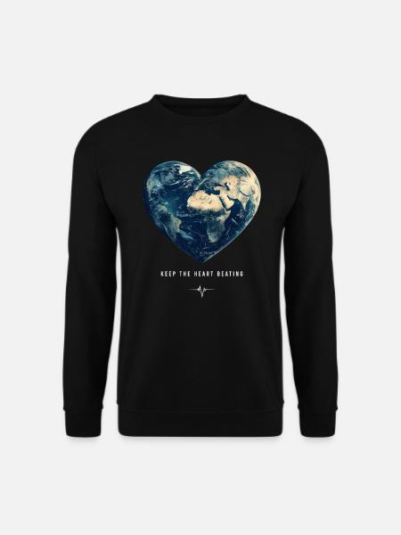 Keep the Heart Beating Earth Day Erde Umwelt - Unisex Pullover - Schwarz