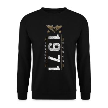 Edition Limitée 1971 Force et Honneur Anniversaire - Sweat-shirt Unisexe - noir - Devant - Alina (178cm) & Michal (187cm)