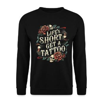 Tattoo Studio Tattoo Artist Tattoo Ideas - Unisex Sweatshirt - black - Front - Alina (178cm) & Michal (187cm)