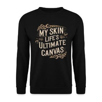 Tattoo Studio Tattoo Artist Tattoo Ideen - Unisex Pullover - Schwarz - Vorne - Alina (178cm) & Michal (187cm)