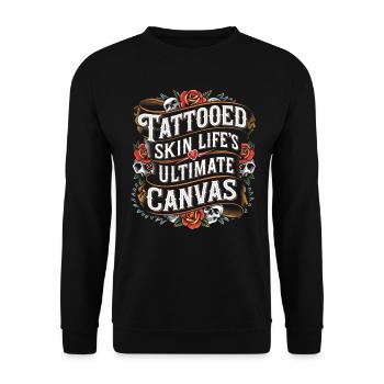 Tattoo Studio Tattoo Artist Tattoo Ideas - Unisex Sweatshirt - black - Front - Alina (178cm) & Michal (187cm)