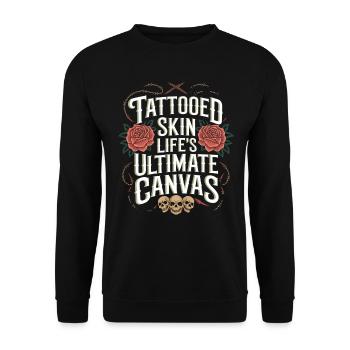 Tattoo Studio Tattoo Artist Tattoo Ideas - Unisex Sweatshirt - black - Front - Alina (178cm) & Michal (187cm)