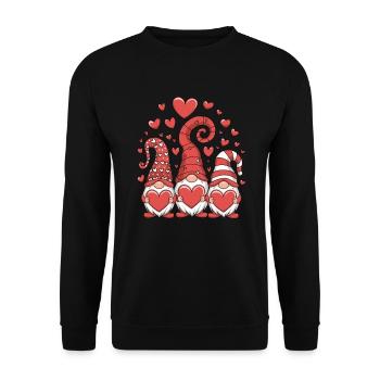 Love Gnomes - Unisex Pullover - Schwarz - Vorne - Alina (178cm) & Michal (187cm)