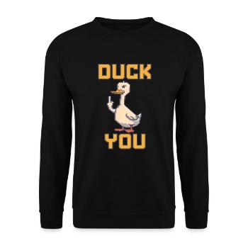 Duck you - Unisex Pullover - Schwarz - Vorne - Alina (178cm) & Michal (187cm)