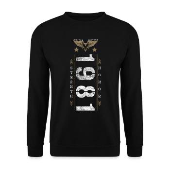Edition Limitée 1981 Force et Honneur Anniversaire - Sweat-shirt Unisexe - noir - Devant - Alina (178cm) & Michal (187cm)