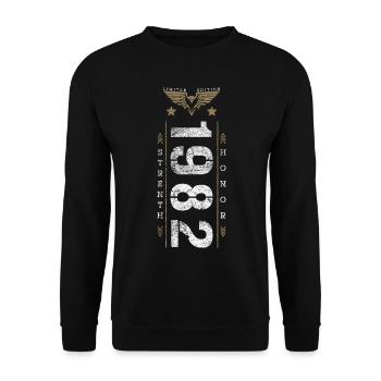 Edition Limitée 1982 Force et Honneur Anniversaire - Sweat-shirt Unisexe - noir - Devant - Alina (178cm) & Michal (187cm)