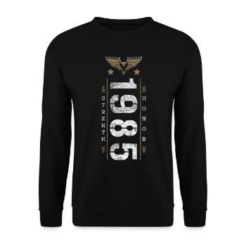 Edition Limitée 1985 Force et Honneur Anniversaire - Sweat-shirt Unisexe - noir - Devant - Alina (178cm) & Michal (187cm)