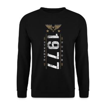 Edition Limitée 1977 Force et Honneur Anniversaire - Sweat-shirt Unisexe - noir - Devant - Alina (178cm) & Michal (187cm)