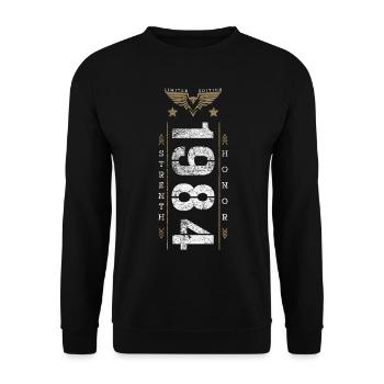 Edition Limitée 1984 Force et Honneur Anniversaire - Sweat-shirt Unisexe - noir - Devant - Alina (178cm) & Michal (187cm)