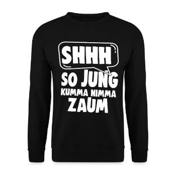 SHHH So Jung Kumma Nimmy Zaum - Unisex Pullover - Schwarz - Vorne - Alina (178cm) & Michal (187cm)