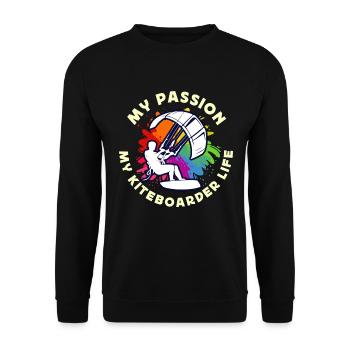 Kiteboarding My Passion My Kiteboarder Windsurfing - Unisex Sweatshirt - black - Front - Alina (178cm) & Michal (187cm)