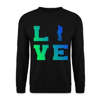 Men's Women's Climber Bouldering Climbing Climbing - Unisex Sweatshirt - black - Front - Alina (178cm) & Michal (187cm)