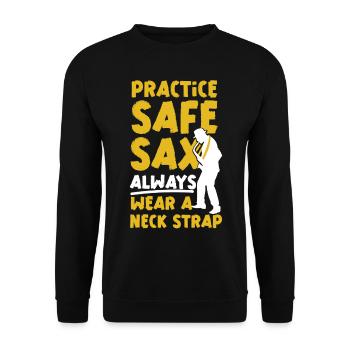 Saxophones Pun Practice Safe Sax - Unisex Sweatshirt - black - Front - Alina (178cm) & Michal (187cm)