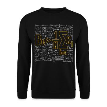 Mathe-Wortspiel – Sei größer als der Durchschnitt - Unisex Pullover - Schwarz - Vorne - Alina (178cm) & Michal (187cm)