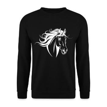 Horse Lover Horse Portrait - Unisex Sweatshirt - black - Front - Alina (178cm) & Michal (187cm)