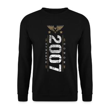 Limited Edition 2007 Strength and Honor Birthday - Unisex Sweatshirt - black - Front - Alina (178cm) & Michal (187cm)